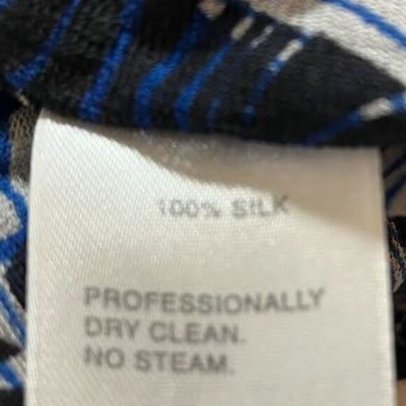 Vintage Classiques Entier Bold Abstract Pattern 100% Silk Blouse Size Large EUC - Picture 9 of 9